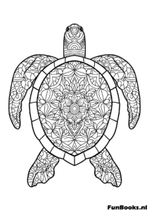 Caparazón de tortuga detallado zentangle para colorear