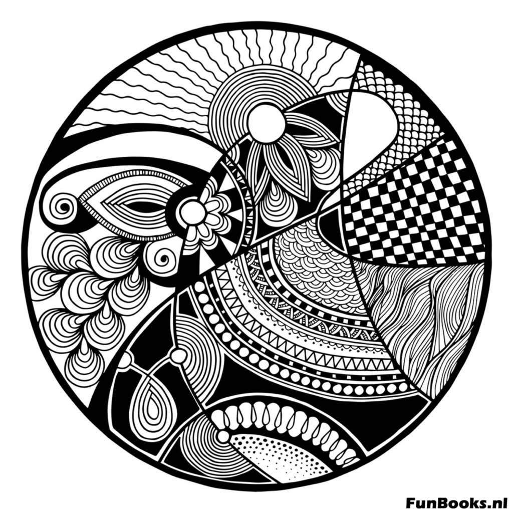 Cercle mandala géométrique abstrait complexe pour la pleine conscience coloriage