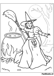 Hexenhut und Stiefel — leichtes Halloween-Ausmalbild, kostenlos