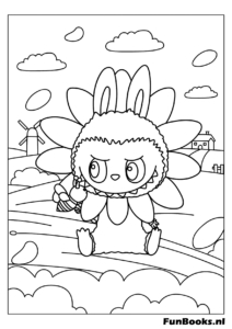 Labubu Costume Tournesol Coloriage