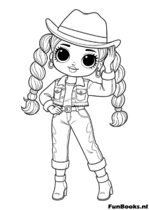 Muñeca con chaqueta deportiva para colorear trendy