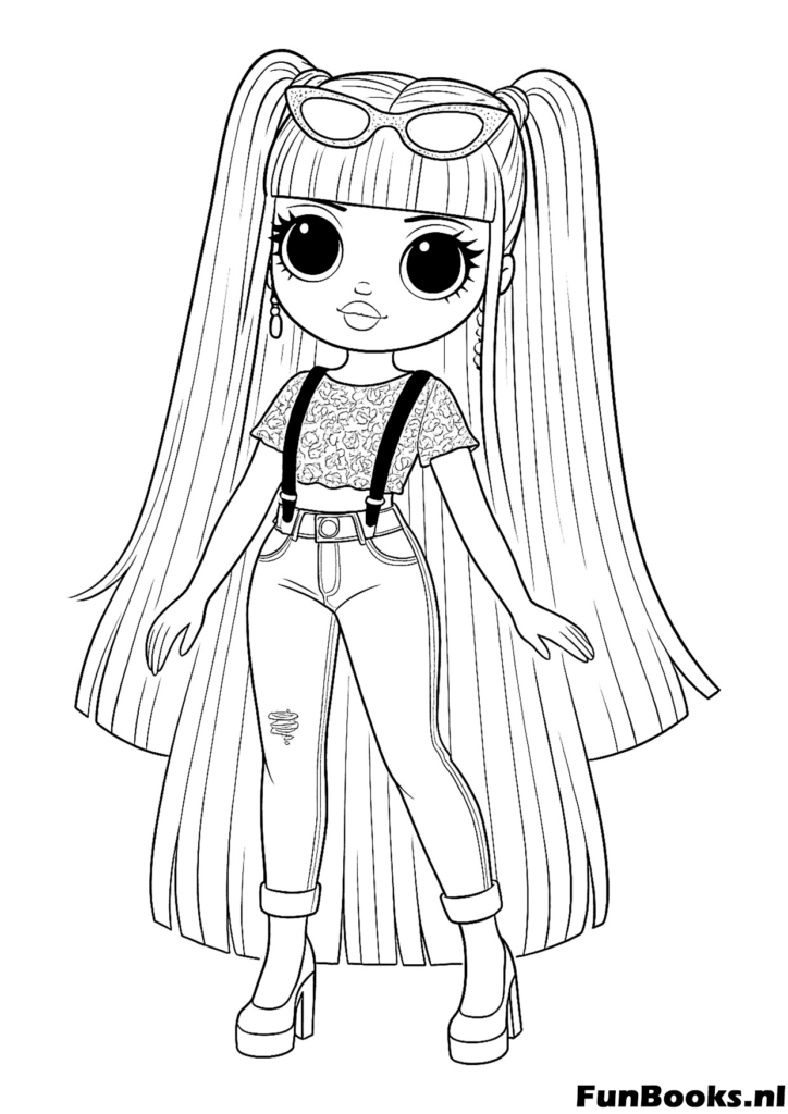 Muñeca L.O.L. Surprise para colorear con ojos grandes y brillo