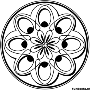 Mandala para Colorear 16 Mandala simétrico con secciones claras para colorear