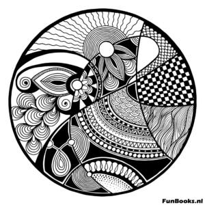 Mandala para Colorear 2 Mandala circular para colorear con simetría relajante