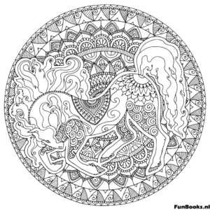 Mandala para Colorear 4 Mandala con patrón de mosaico para colorear