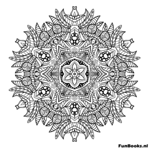 Mandala de flocon de neige hivernal avec formes géométriques comme du cristal coloriage