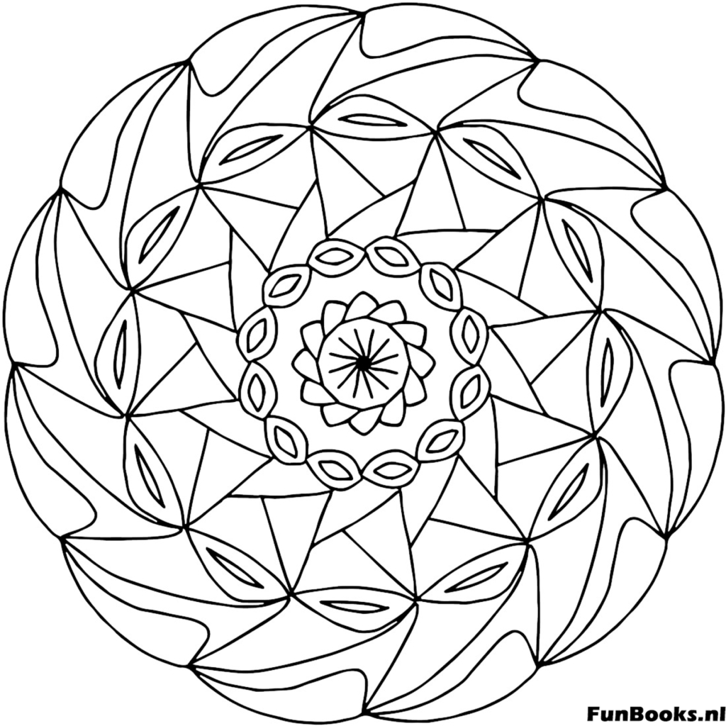 Mandala fait de lignes et d'angles géométriques nets pour la concentration coloriage