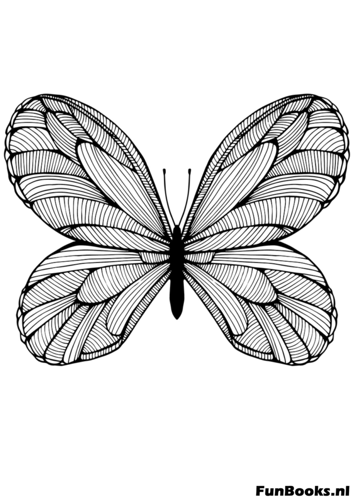 Mariposa grande detallada para colorear para adultos