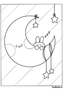 Decoración colgante de luna y planetas dibujo para colorear
