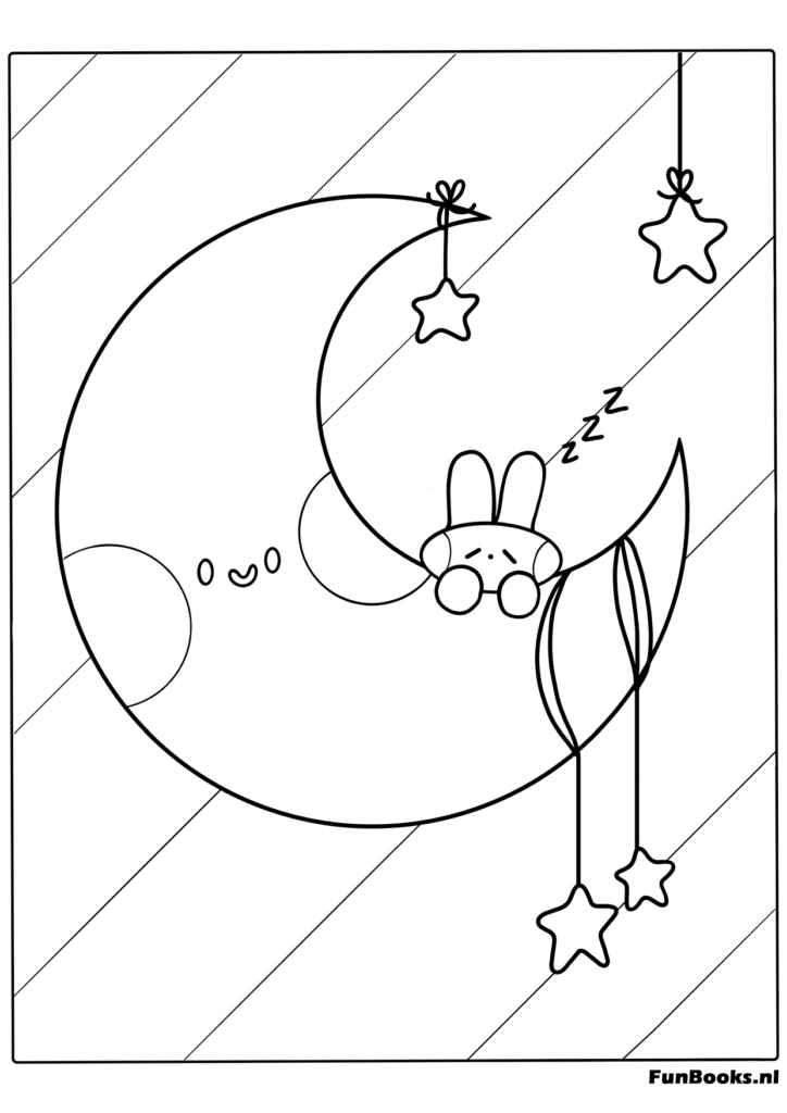 Decoración colgante de luna y planetas dibujo para colorear