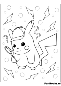 Pikachu utilisant l'attaque éclair avec des étincelles de foudre coloriage