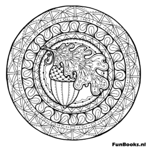 Profil d'une tête de licorne à l'intérieur d'un cadre mandala circulaire coloriage