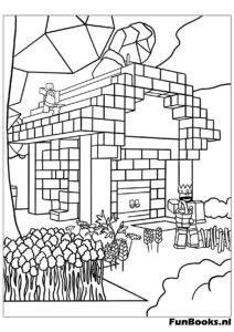 Personnage Roblox Construisant avec des Blocs Coloriage