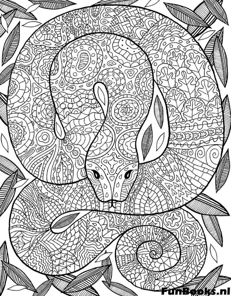 Serpent reptile enroulé avec motif d'écailles coloriage