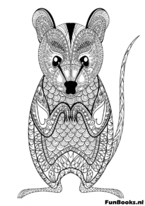 Souris avec détails zentangle complexes coloriage