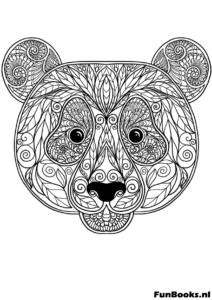 Tête d'ours géométrique coloriage anti-stress