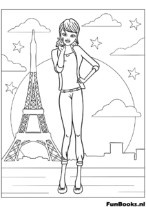 Marinette écrivant dans son journal intime coloriage
