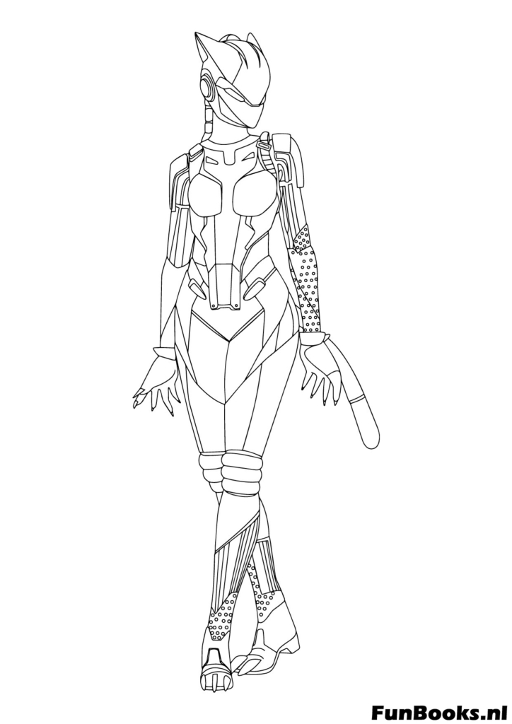 Feuille de coloriage personnage Fortnite style cartoon