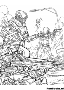 Coloriage héros d'action Fortnite avec planeur