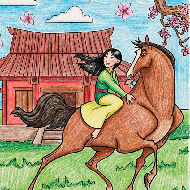 coloriages mulan, coloriage princesse mulan, coloriages mushu, coloriage guerrière disney, mulan à imprimer gratuit