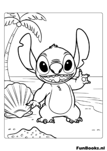 Dibujo de Stitch estilo cartoon con contorno