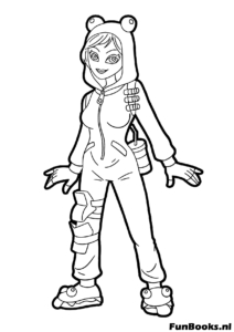 Dibujo de skin Fortnite detallada con accesorio mochilero