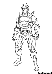 Hoja de colorear personaje Fortnite estilo cartoon