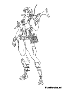 Dibujo de llama de botín Fortnite imprimable