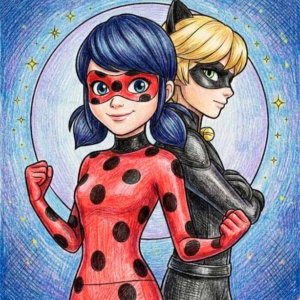 Dibujos de Ladybug y Cat Noir