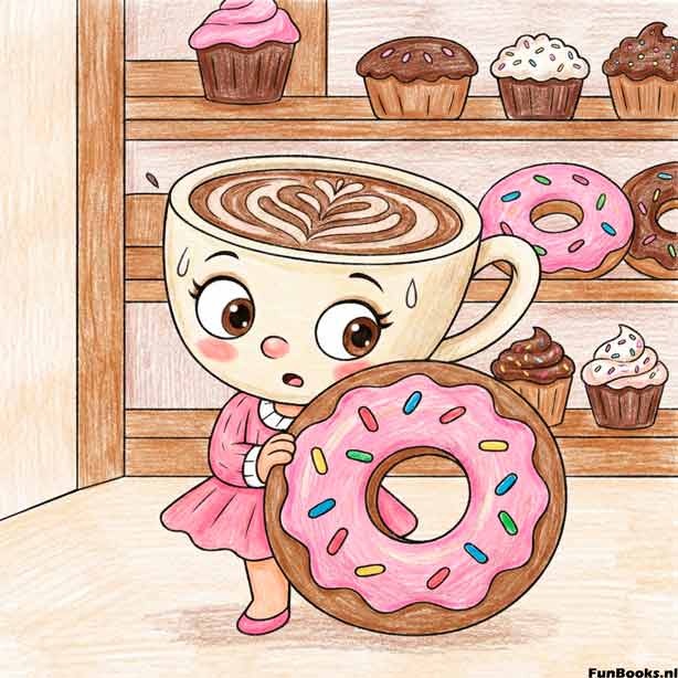 cappuccino ballerina kleurplaten, gratis koffie fee kleurplaten, schattige drankjes kleurplaten, kawaii koffie kleurplaten, magische kleurplaten