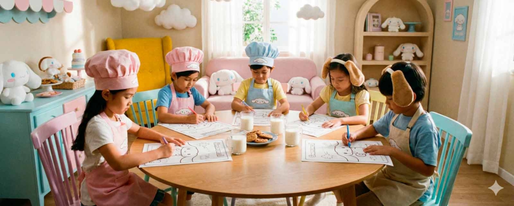 cinnamoroll kleurplaten, gratis cinnamoroll kleurplaten, printbare cinnamoroll kleurplaten, sanrio kleurplaten, schattige puppy kleurplaten