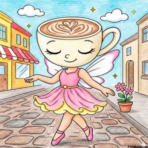 Kostenlose Cappuccino-Ballerina Ausmalbilder