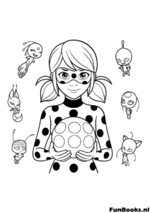 Ladybug throwing her magical Yo-Yo coloring page