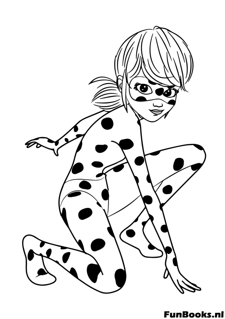 Cat Noir nachtvisie pose kleurplaat