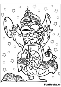 Lilo en Stitch rustige scène kleurplaat