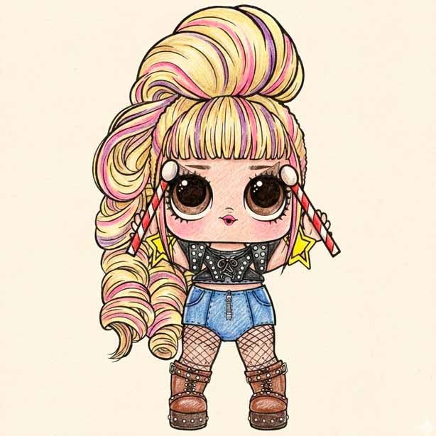 Fun L.O.L. Surprise! Doll coloring page for young children