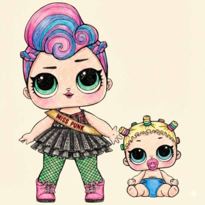 L.O.L. Surprise! Ausmalbild mit Glitzer-Outfits