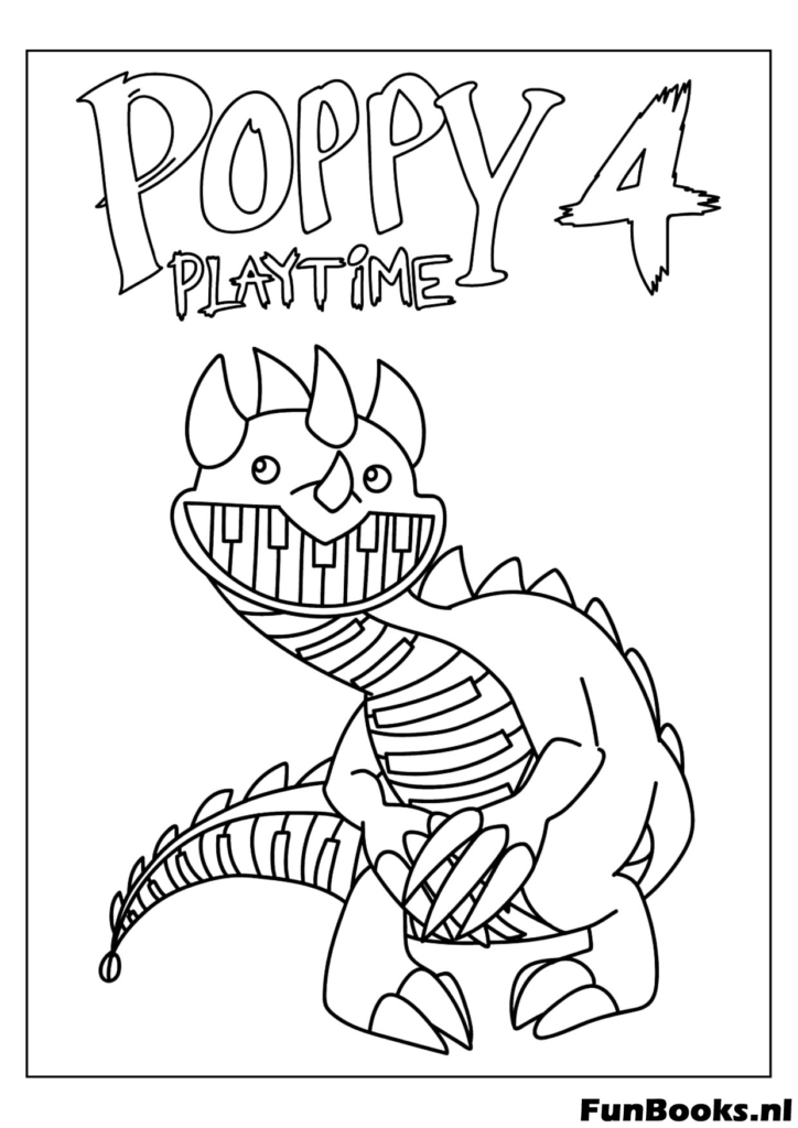 Scary Bron the Dinosaur monster from Poppy Playtime Chapter 4 coloring page