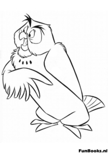 Sabio Búho de Winnie the Pooh de pie con las alas plegadas luciendo inteligente y educado dibujo para colorear