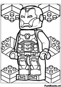 LEGO Iron Man Minifigur Baustein Charakter Ausmalbild