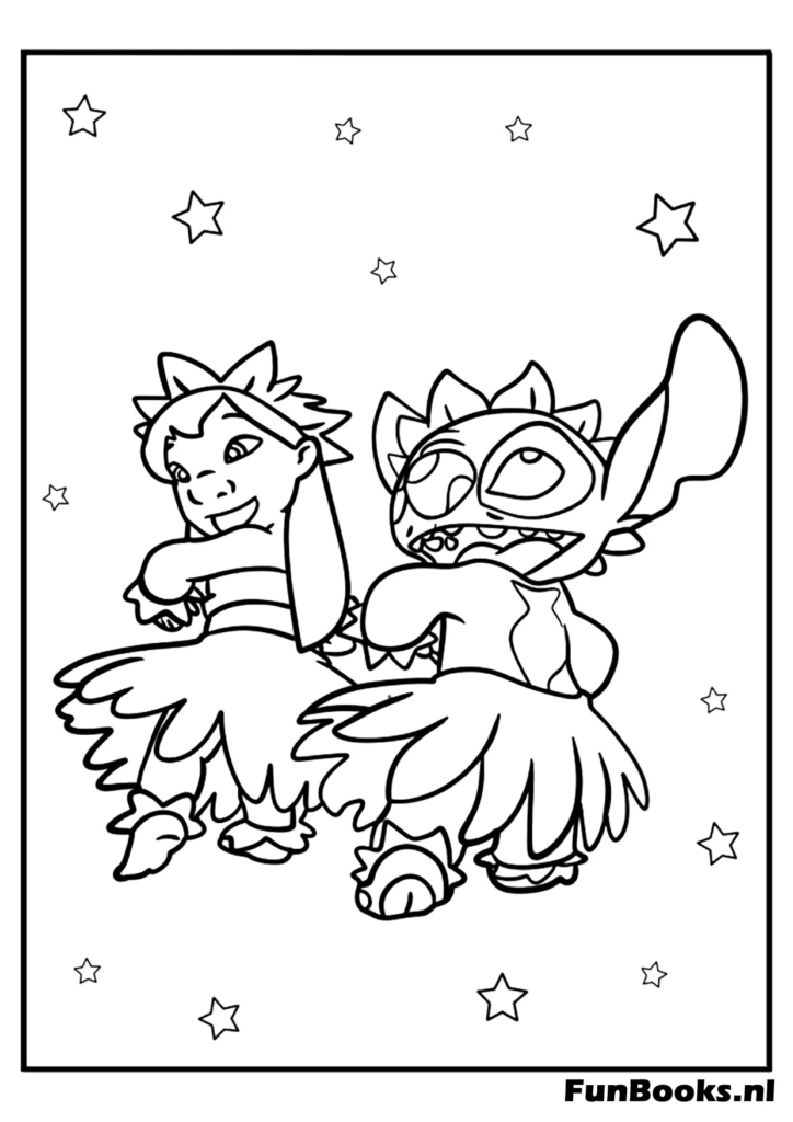 Lilo dancing coloring page printable