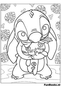 Cute Stitch coloring page for kindergarten kids