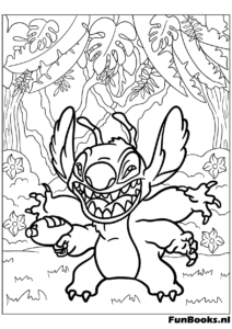 Lilo and Stitch coloring page showing friendship scene
