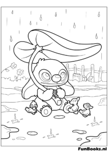 Lilo und Stitch Insel Szene Ausmalbild