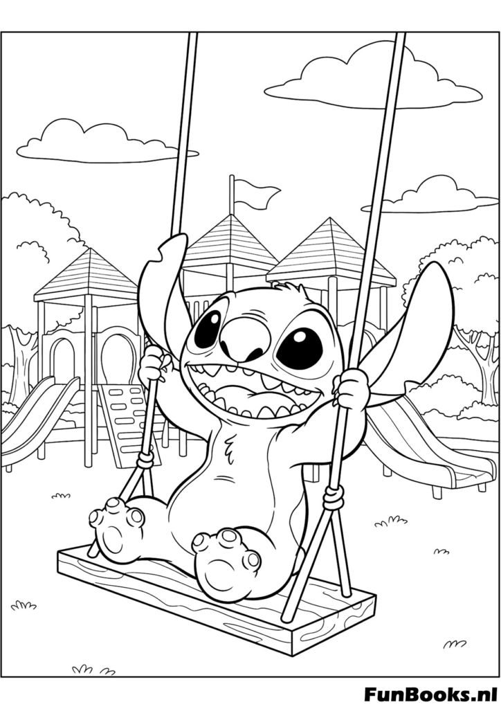 Lilo und Stitch Ausmalbild mit Freundschaftsszene