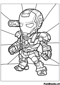 Adorable personnage mini Iron Man pour enfants coloriage