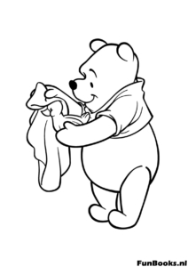 Puuh trocknet Handtuch Ausmalbild Puuh trocknet seinen Rücken mit einem Handtuch nach einem Bad oder Schwimmen Hygiene Ausmalbild