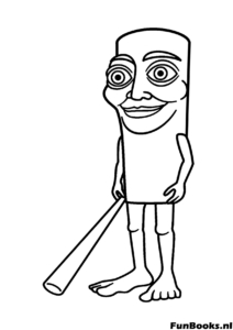 Realistisches Gesicht Tung Tung Sahur Ausmalbild