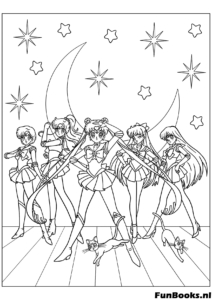 Sailor Scouts Groupe Spectacle Coloriage Sailor Scouts Groupe Spectacle Coloriage