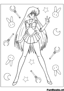 Sailor Venus de Pie Estrellas Dibujo para colorear Sailor Venus de Pie Estrellas Dibujo para colorear